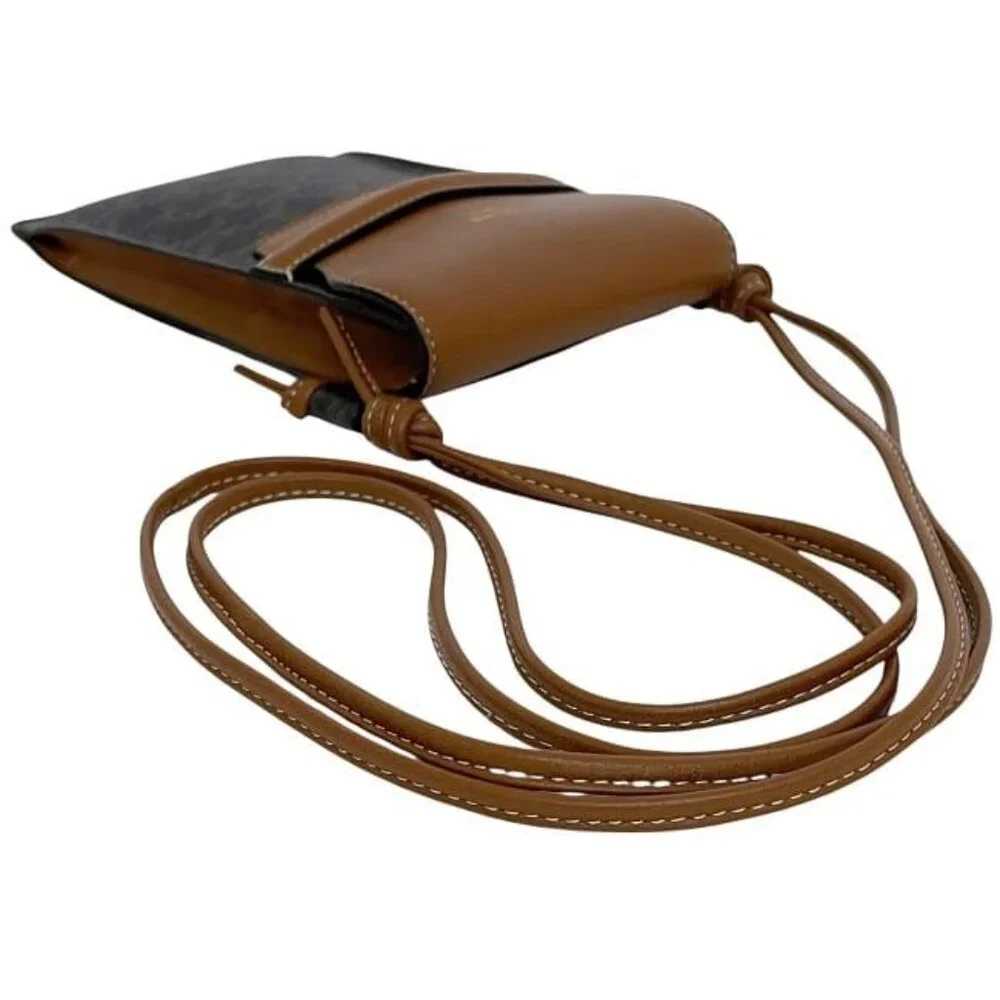 Celine Shoulder Bag Fon Shoulder Black Brown Triomphe - Picture 8 of 10